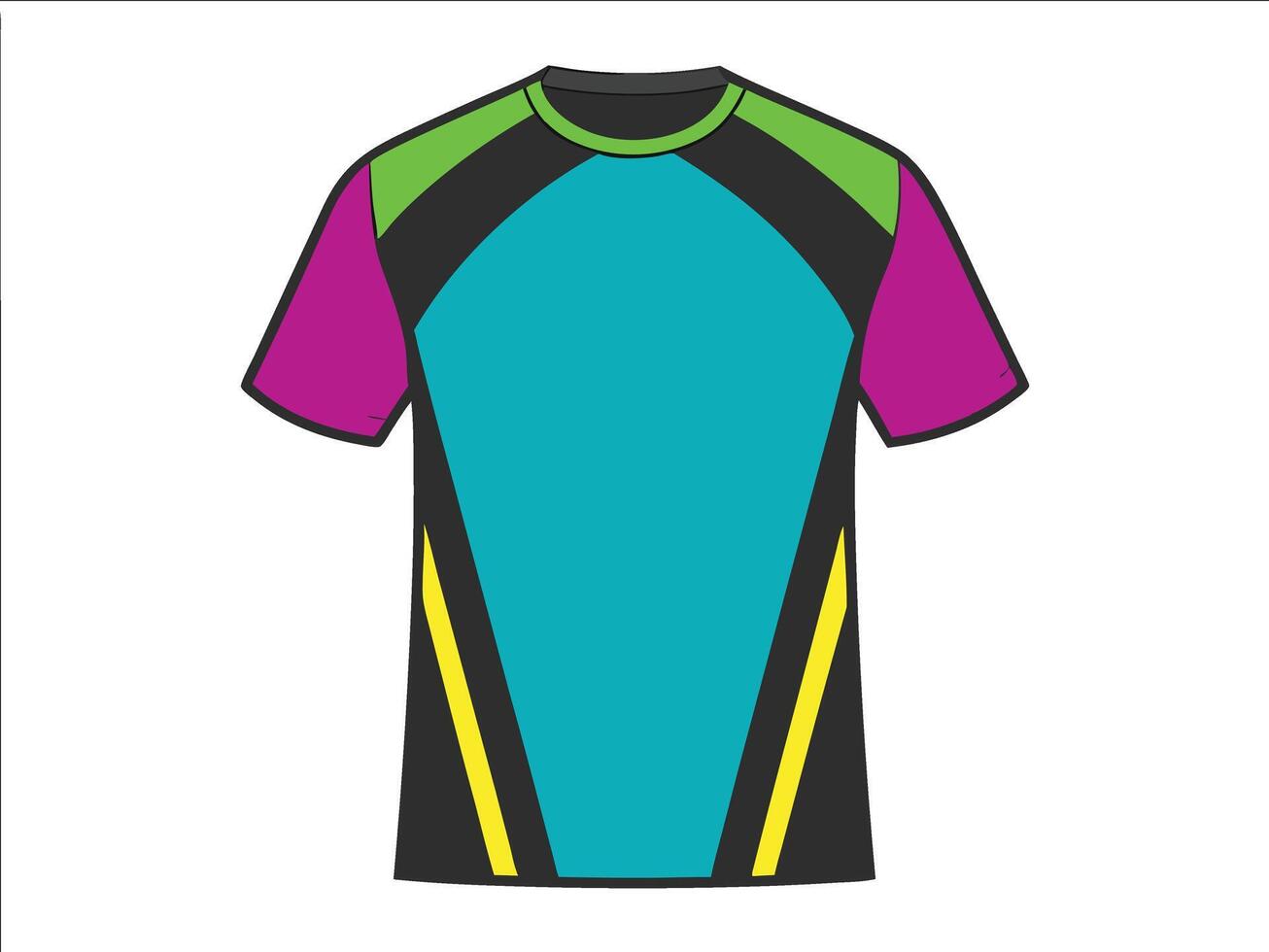 Mockup template of green tshirt with black stripes for branding and advertising vector