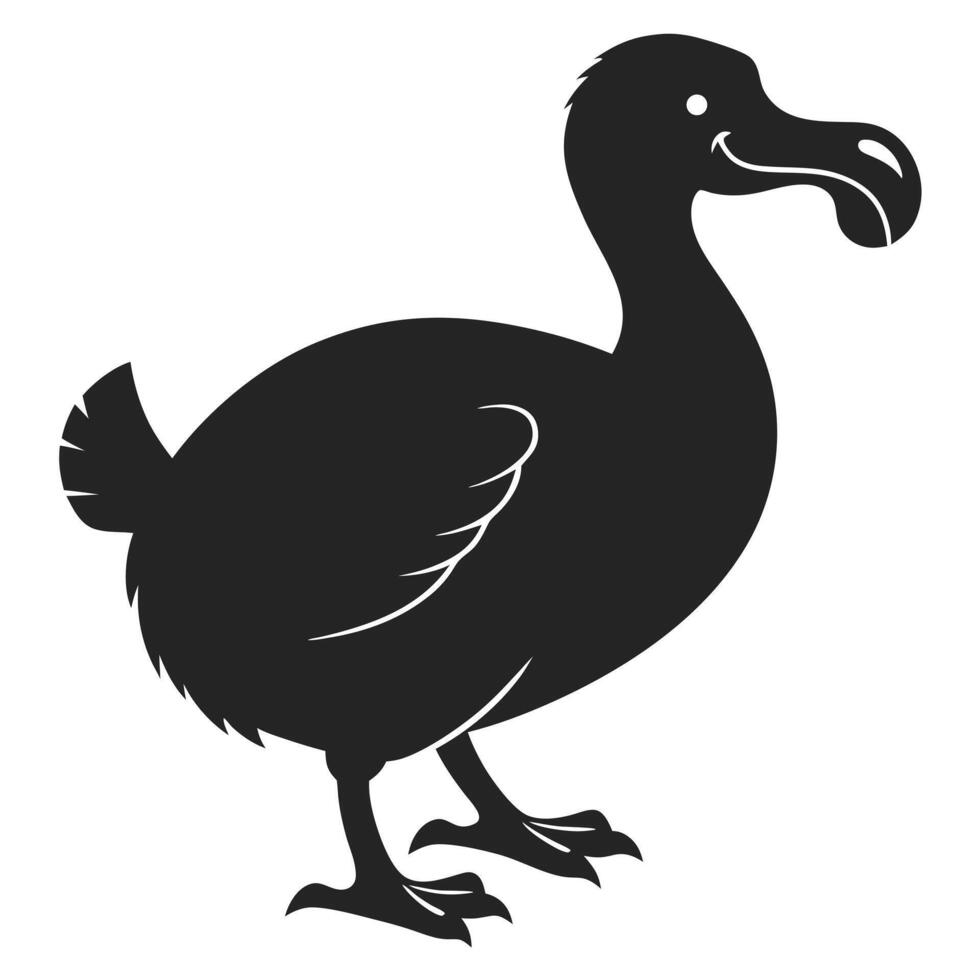 Extinct dodo bird silhouette graphic illustration icon design element vector