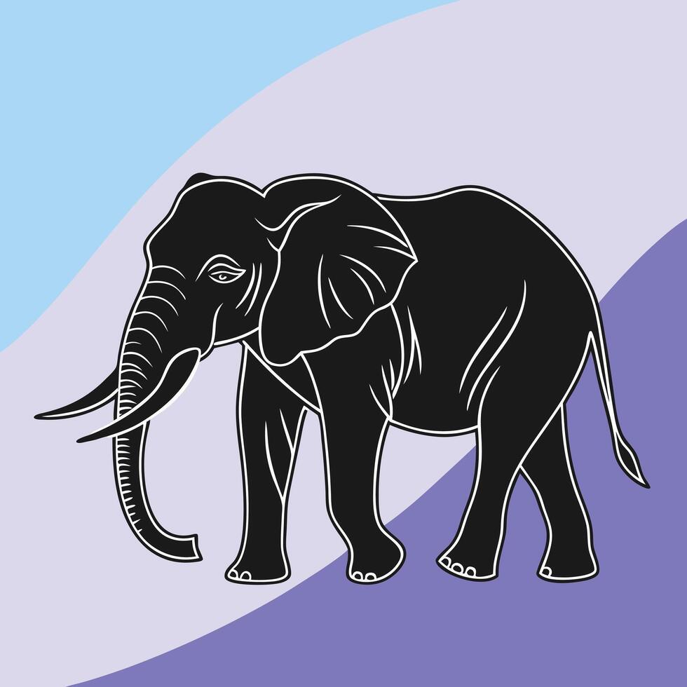 Elegant black elephant graphic illustration on a creative background design vector