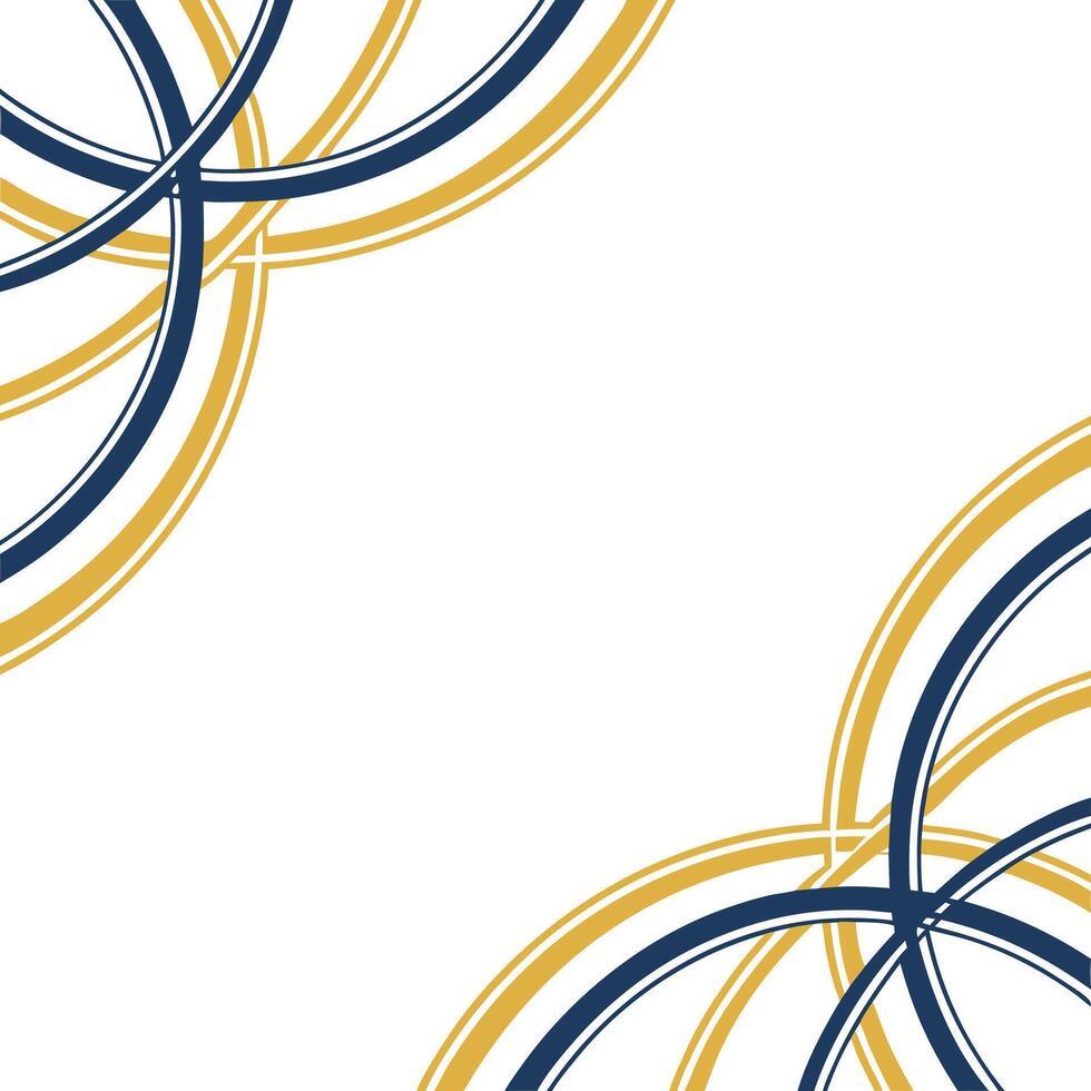 Elegant abstract corner design with blue and gold arcs for backgrounds and templates vector