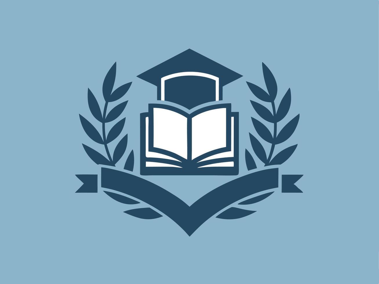 Education and learning concept illustration featuring an open book and graduation cap design vector