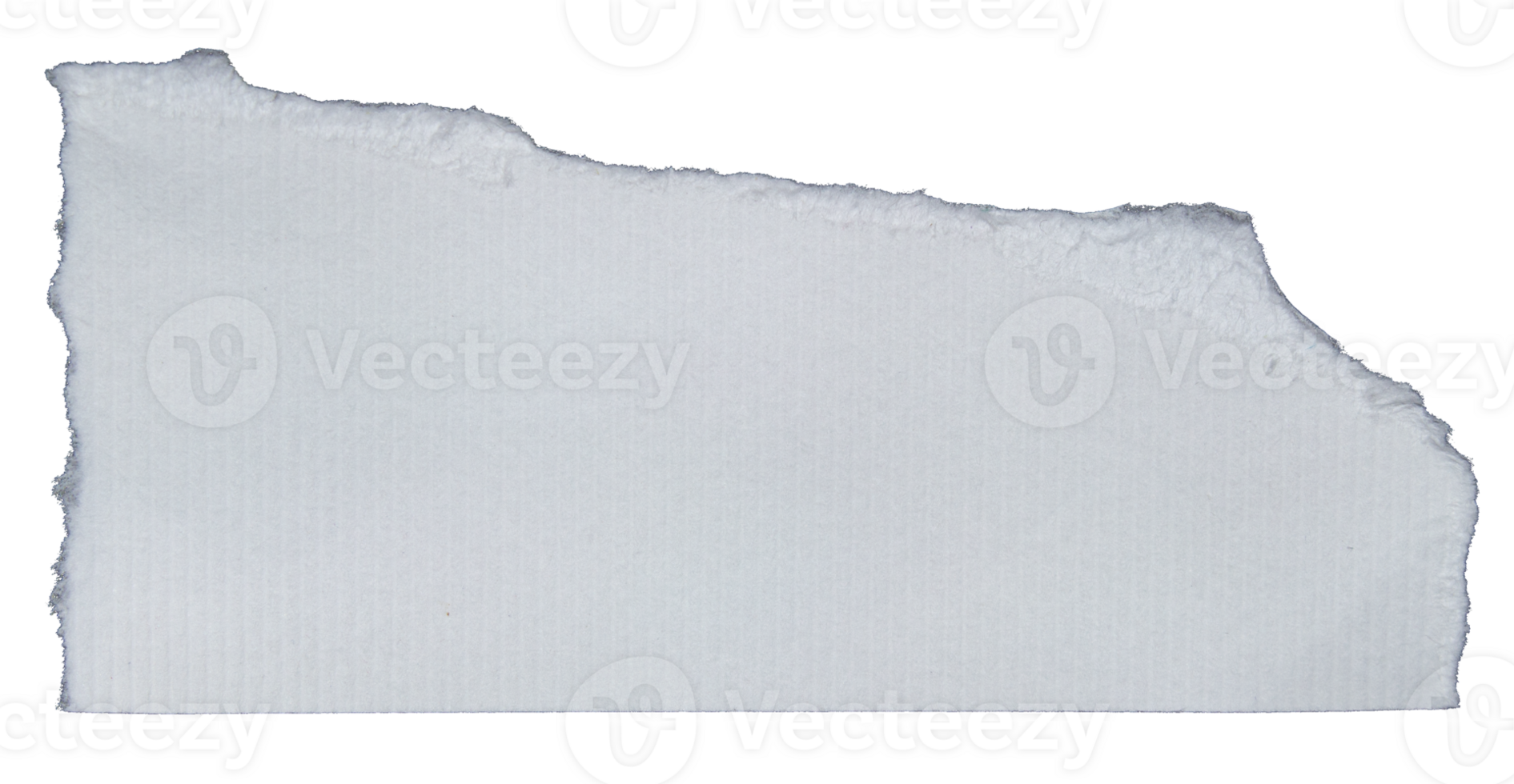 Ripped torn white paper piece on transparent background, paper tear cut out design element png