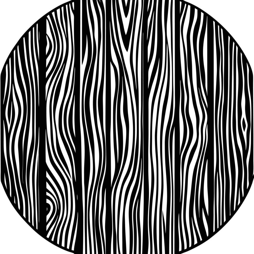 Abstract black and white wood grain texture pattern within a circular shape design vector