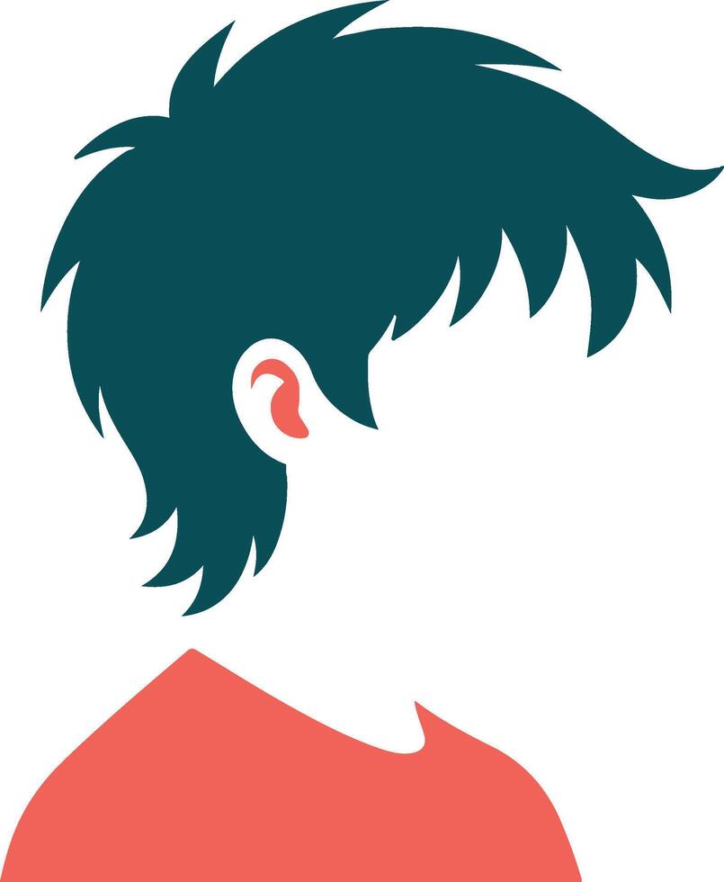Flat style boy avatar with messy hairstyle and blank face perfect for profile icons user graphics apps and minimalist modern character based illustrations or web designs vector