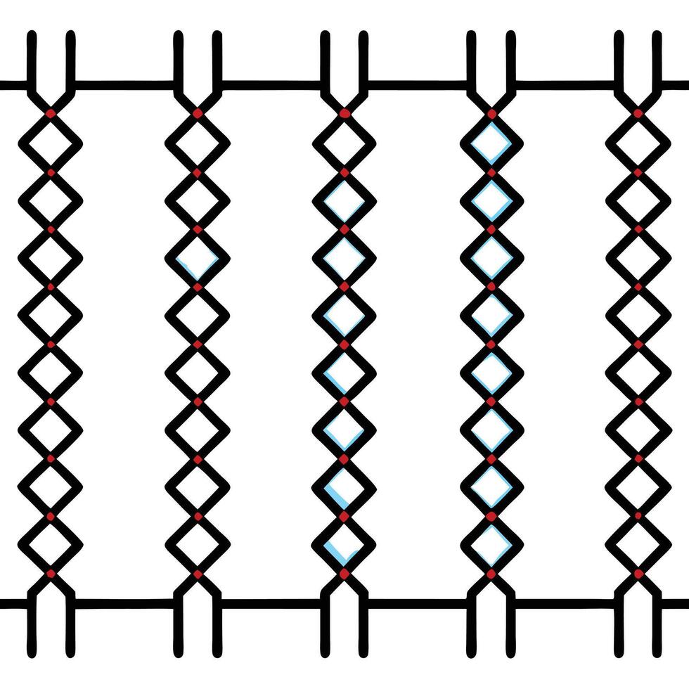 Repeating geometric design with diamond patterns and connected elements simple illustration vector