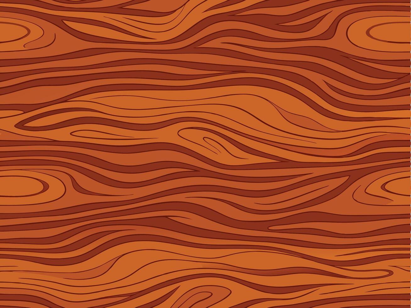 Seamless wood texture illustration featuring stylized grain patterns in shades of brown and orange vector