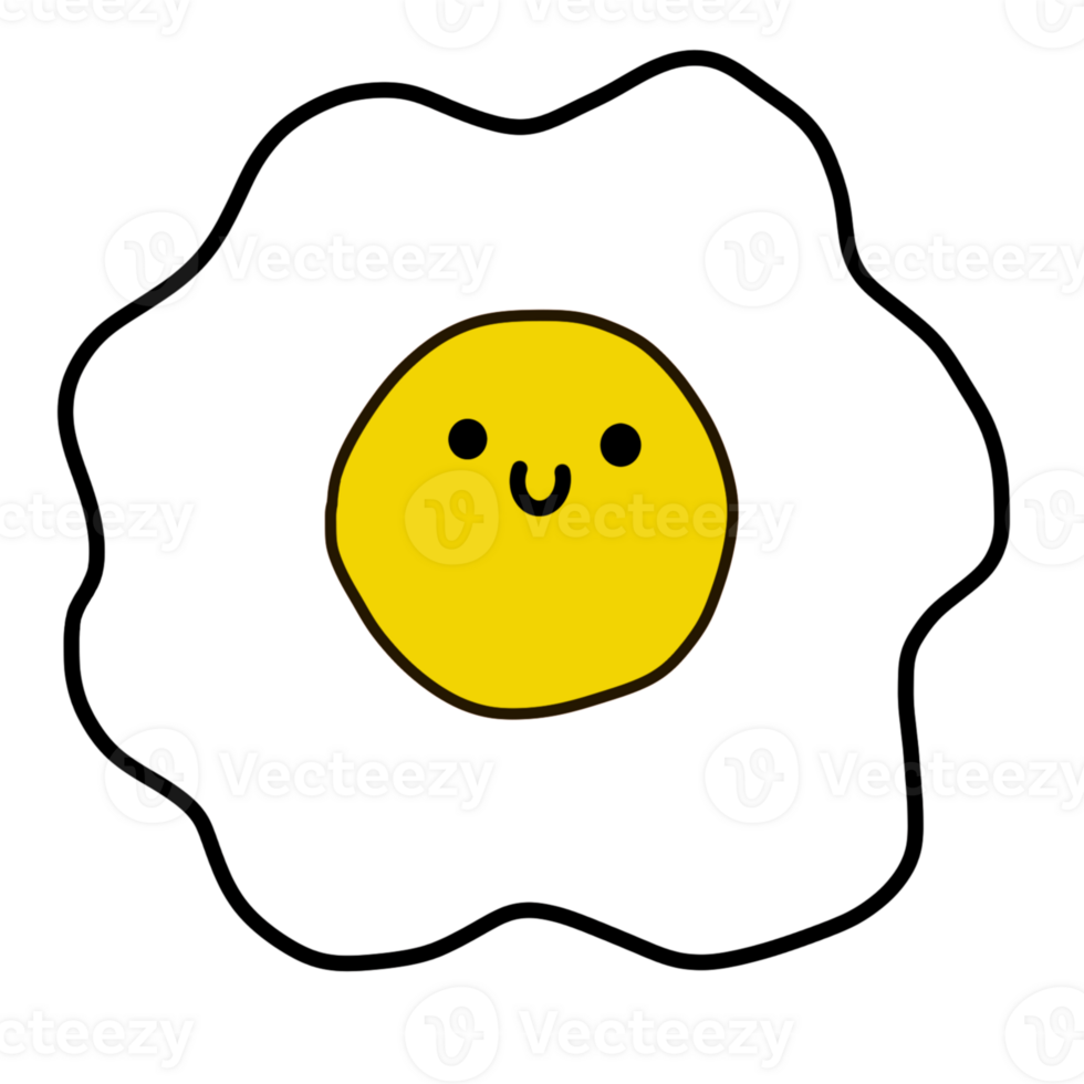 Smiling sunny side up egg for your morning png