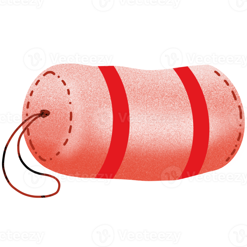 red sleeping bag png