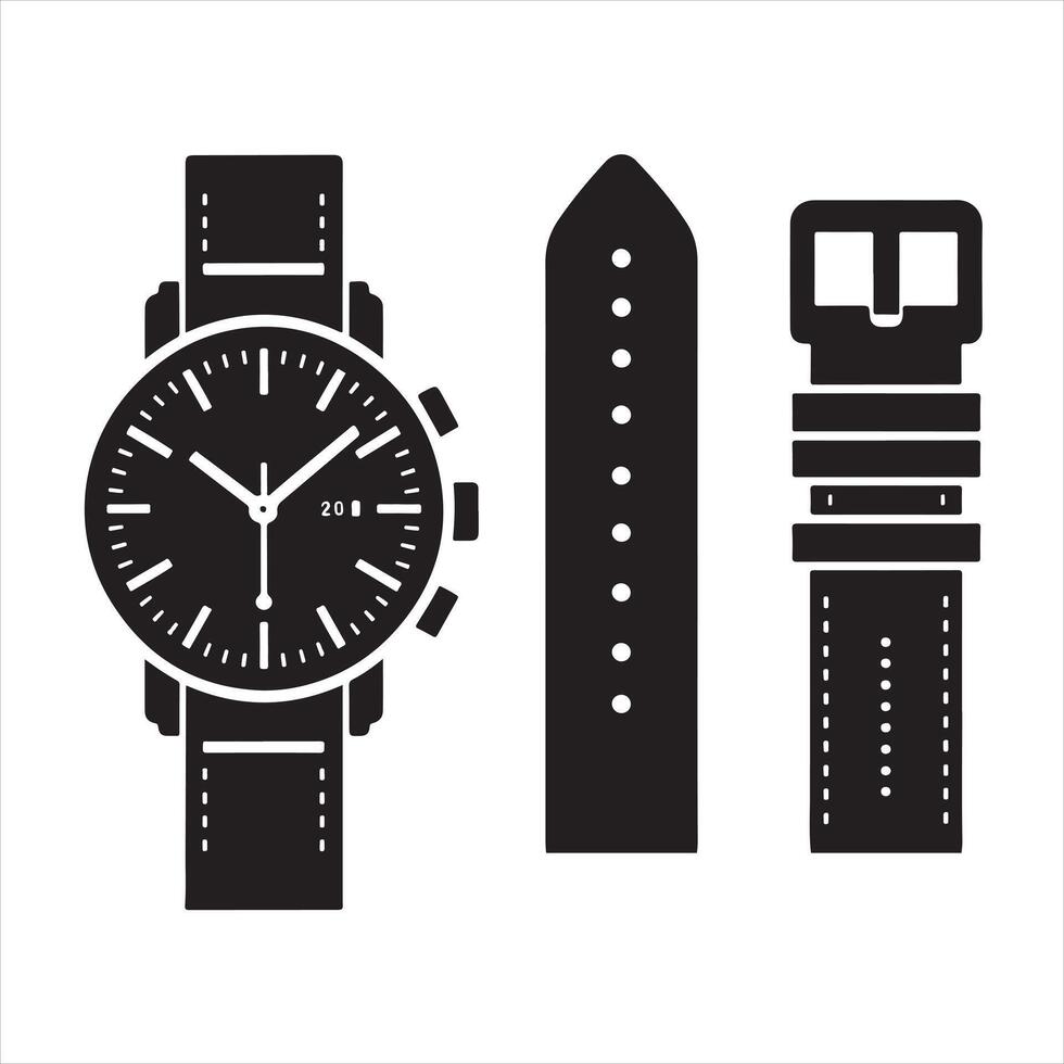 a watch and a watch band on a white background vector