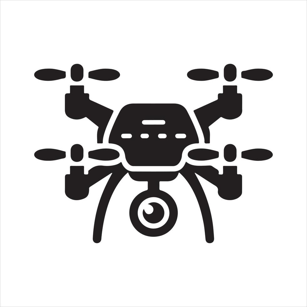 a black and white illustration of a drone vector