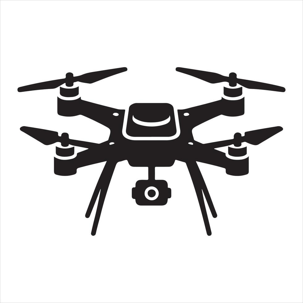 a black illustration of a drone vector