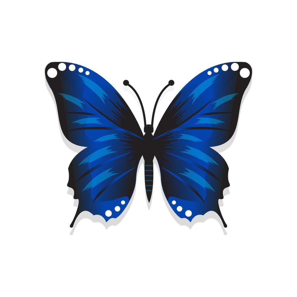 butterfly with blue gradient color vector