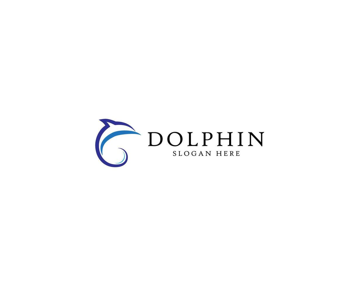 Abstract dolphin logo jump with line art style vector