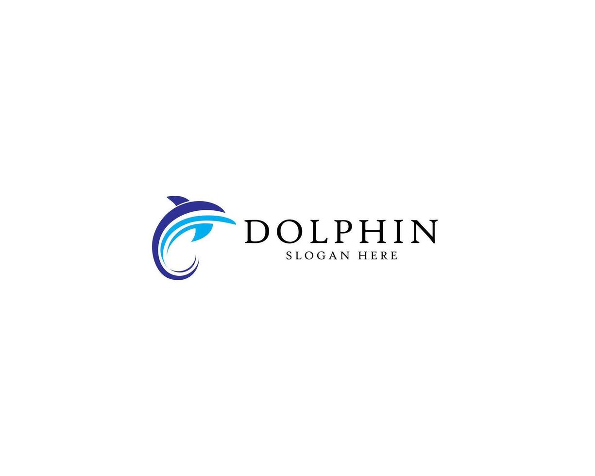 jumping dolphin abstract silhouette logo vector