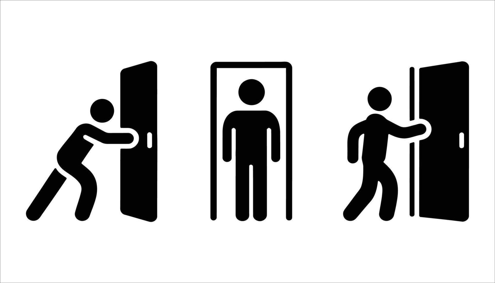 Person Opening Door Icon Illustration vector