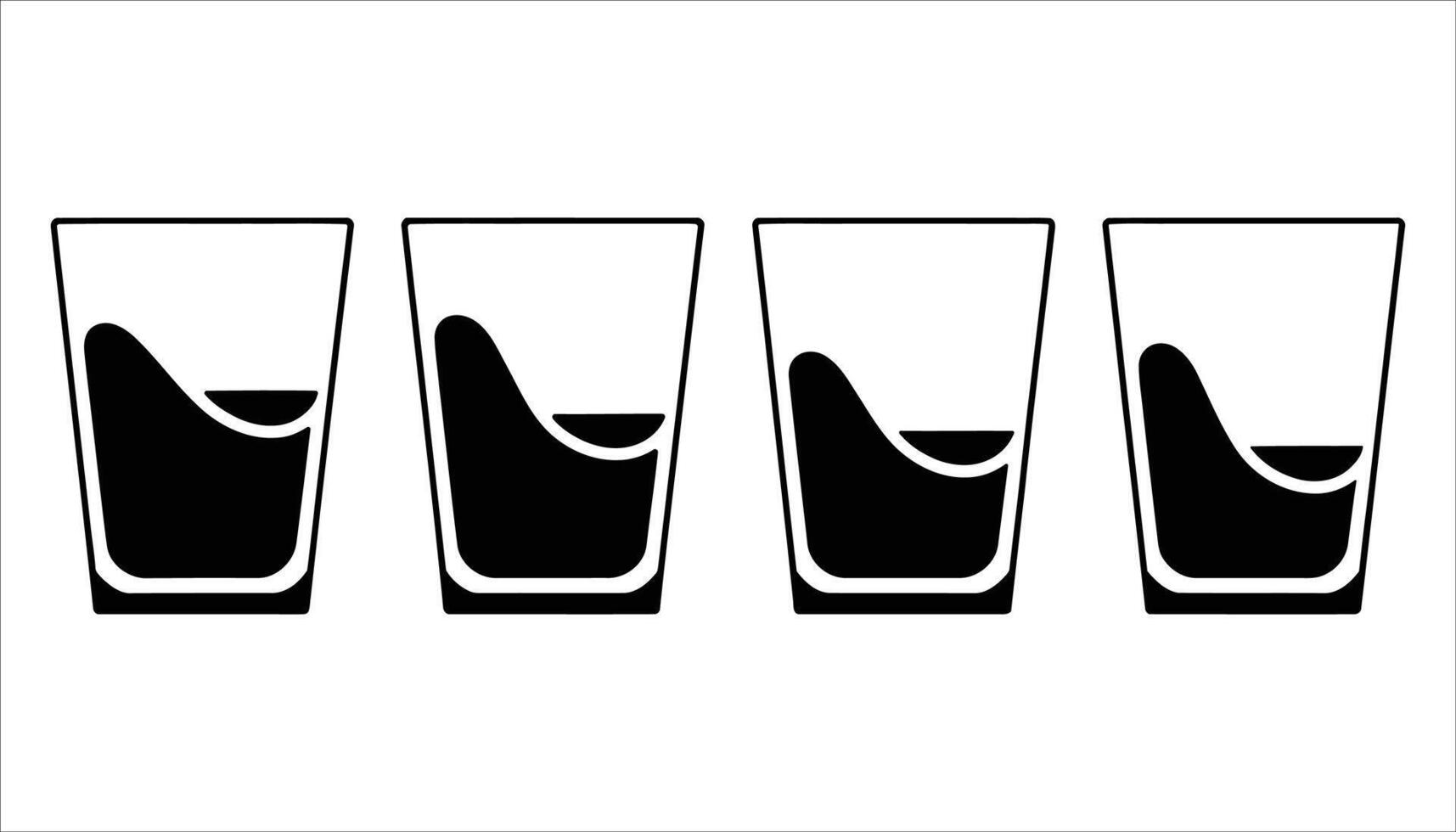 Glasses with Liquid Icon Set Minimalist Design vector