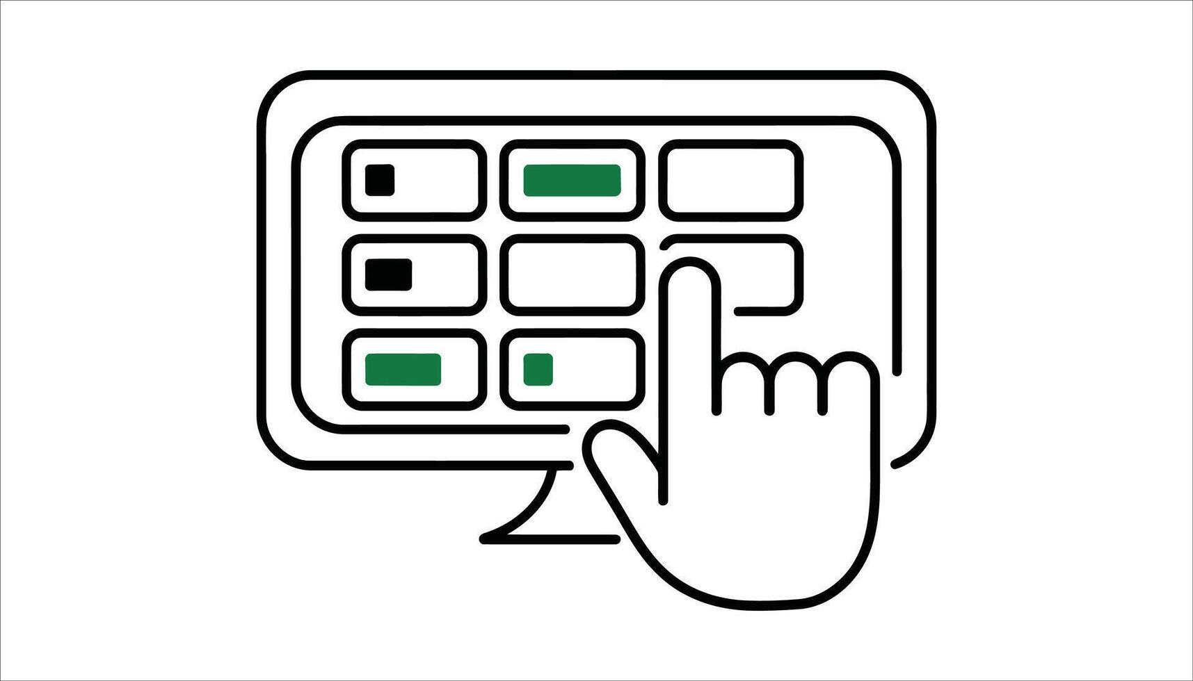 Clicking on Checkbox with Finger Icon for User Interaction vector