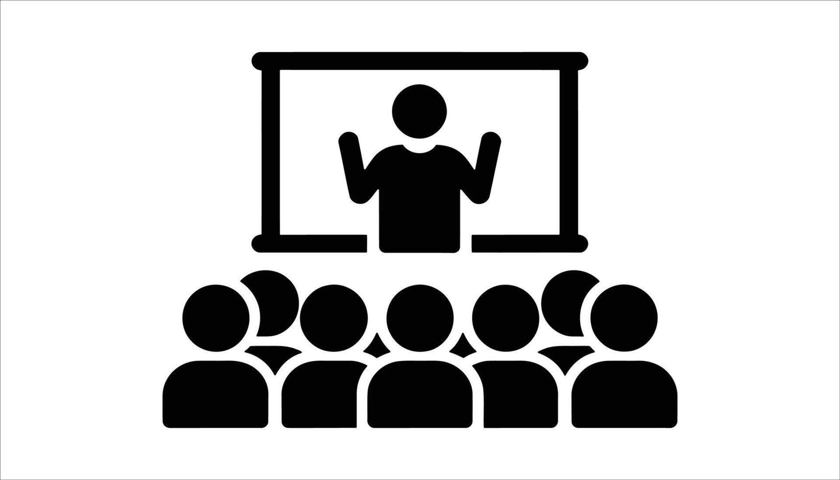Lecture Hall with Speaker and Audience Icon vector