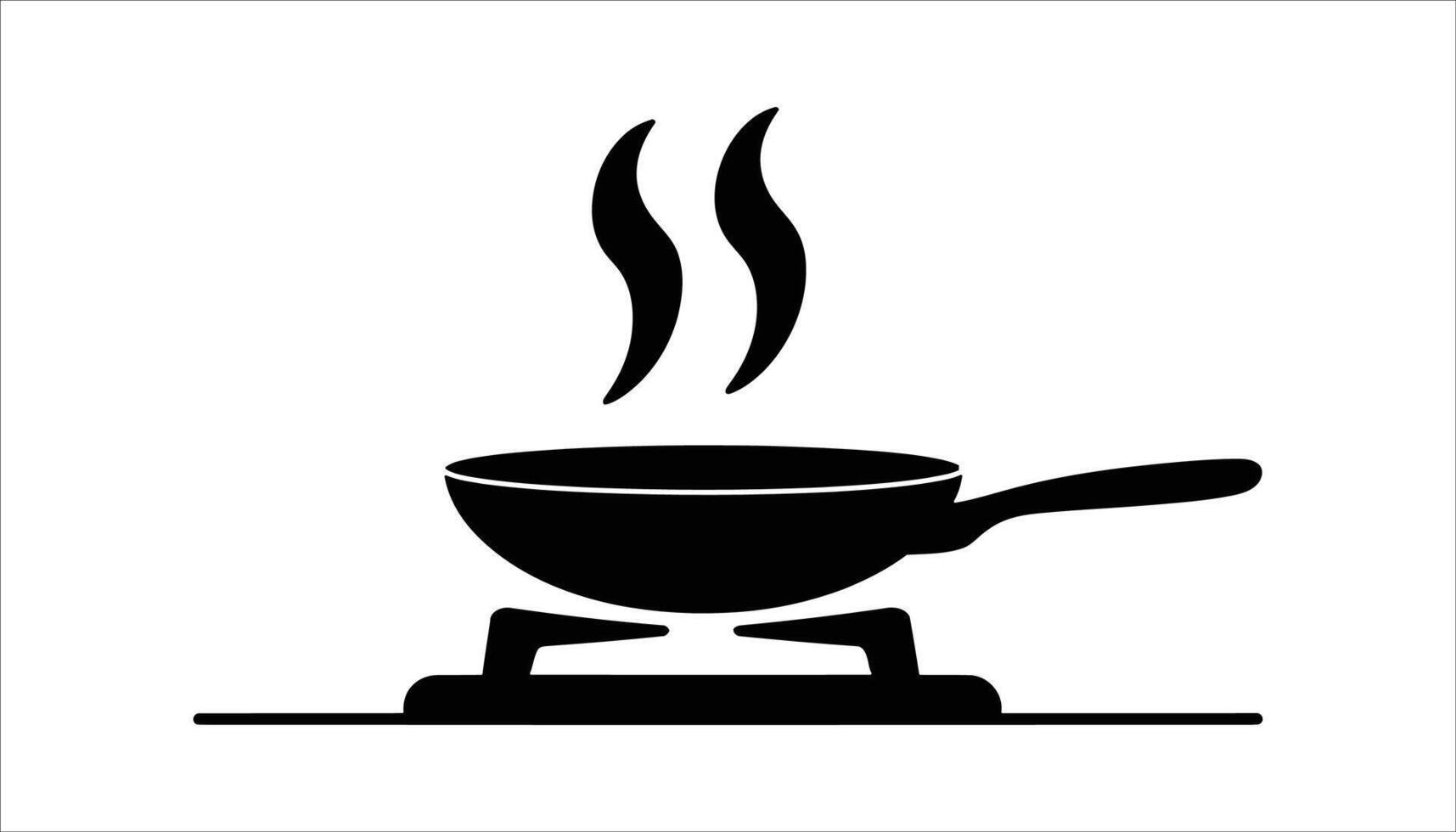Frying Pan with Steam Icon Cooking Symbol vector