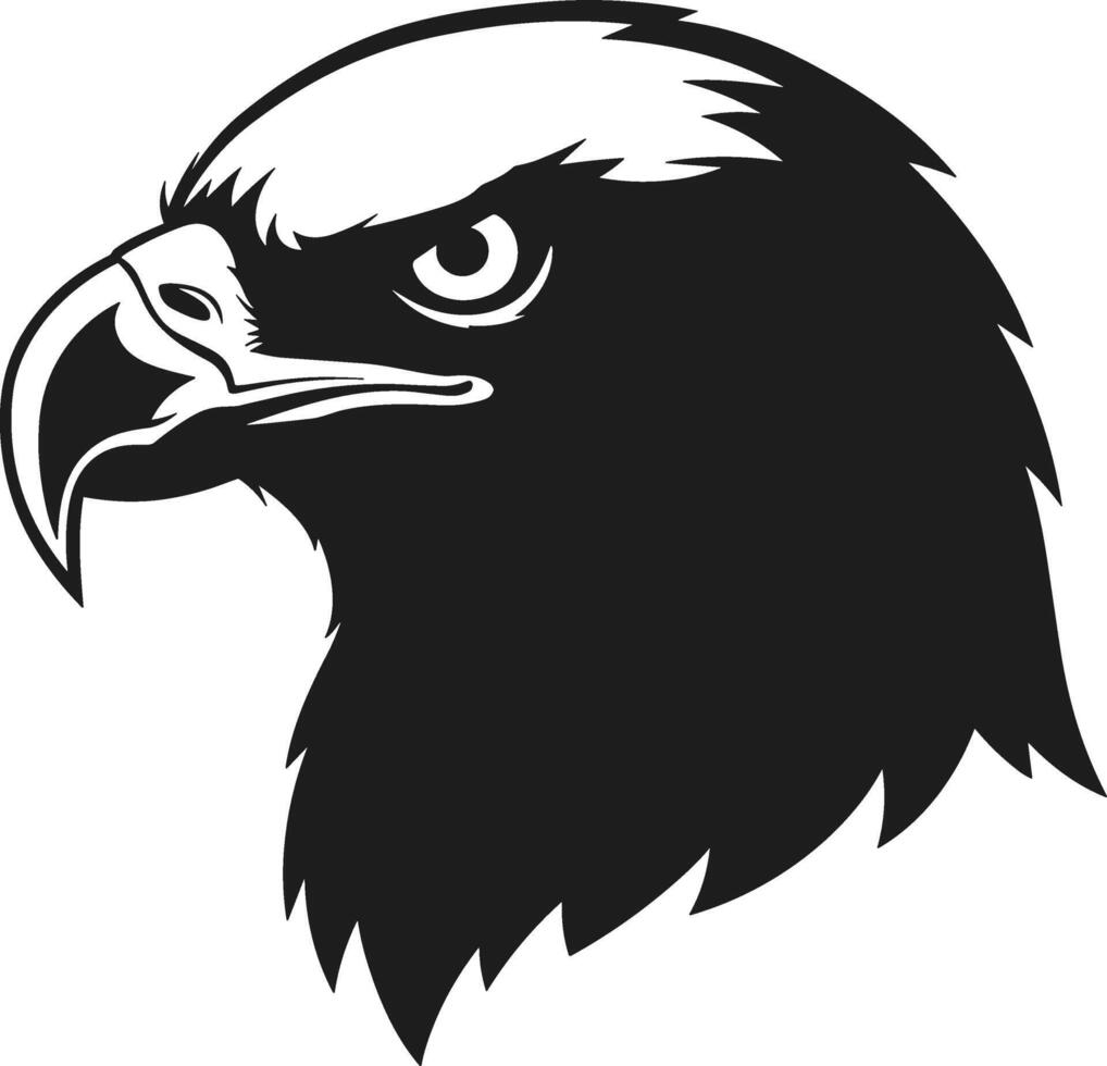 Eagle Head Silhouette - Fierce Bald Eagle Logo Illustration in Black vector