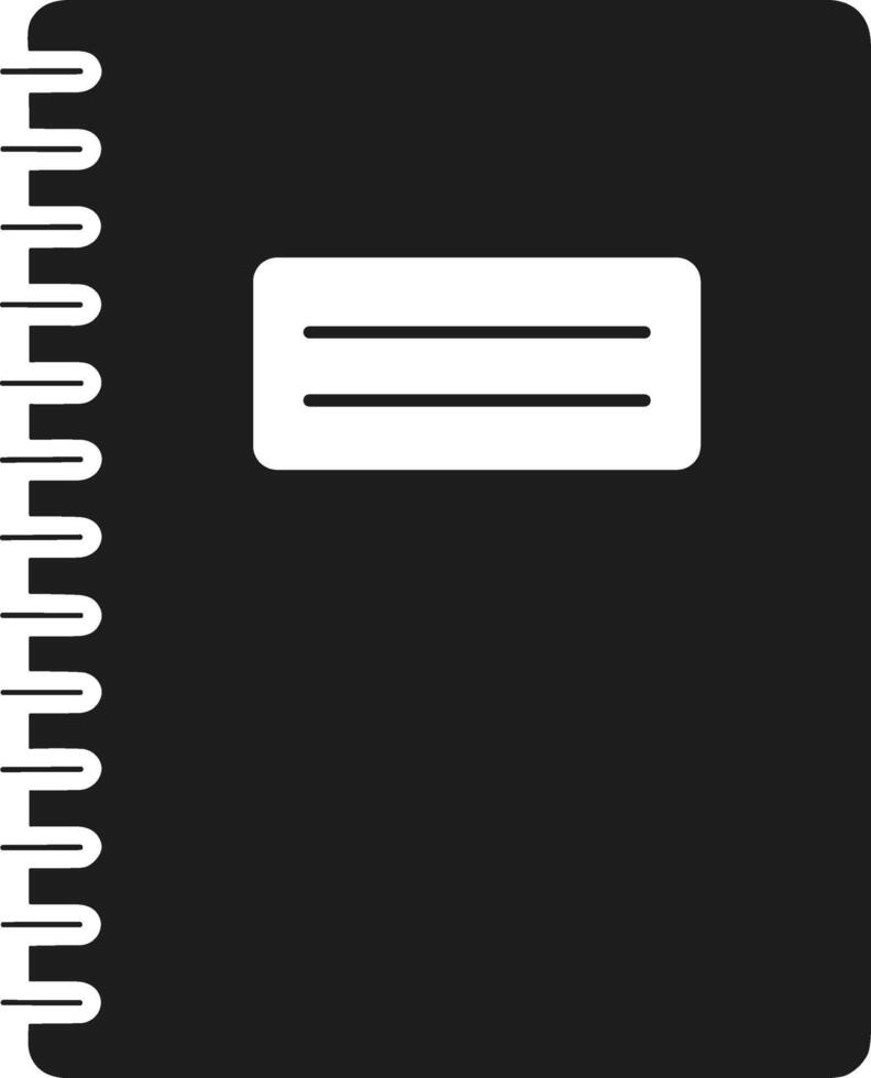 Spiral Bound Notebook Silhouette - Back to School Stationery Illustration vector