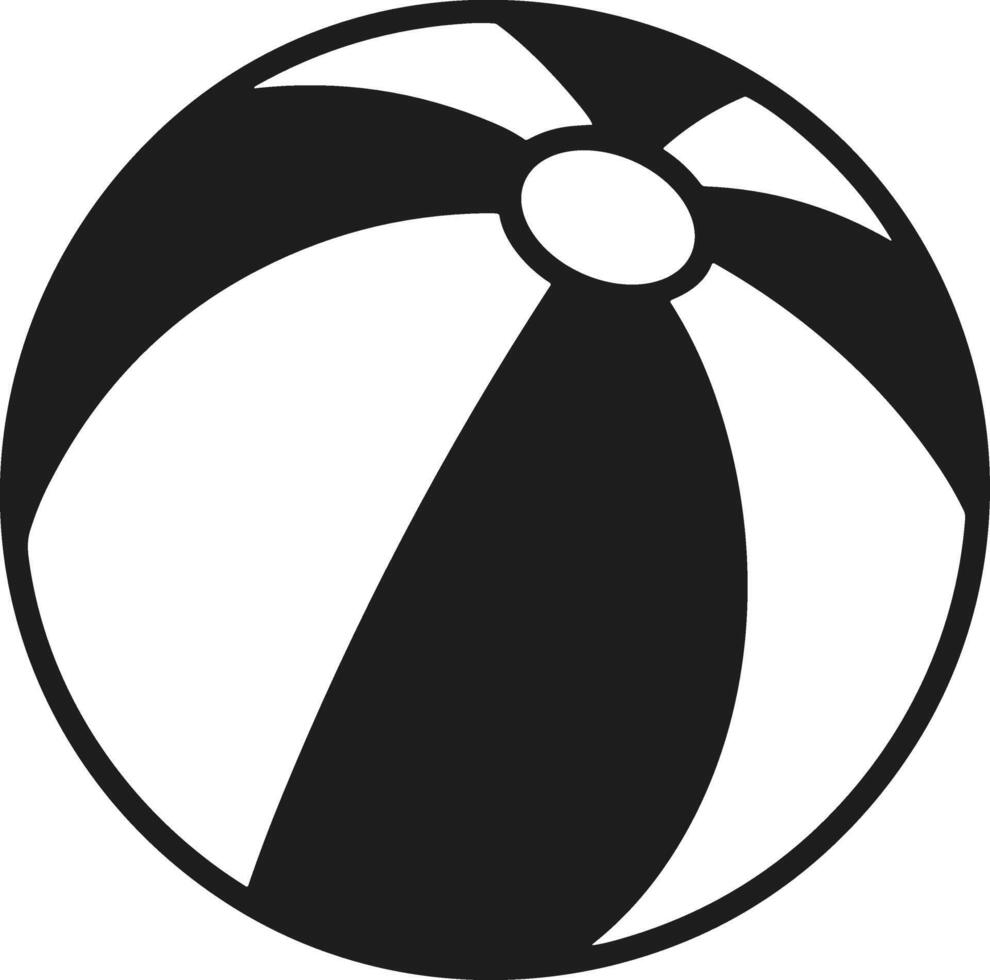 Beach Ball Silhouette - Summer Pool Party Inflatable Icon Design vector