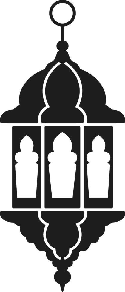 Intricate Islamic Lantern Silhouette Illustration vector