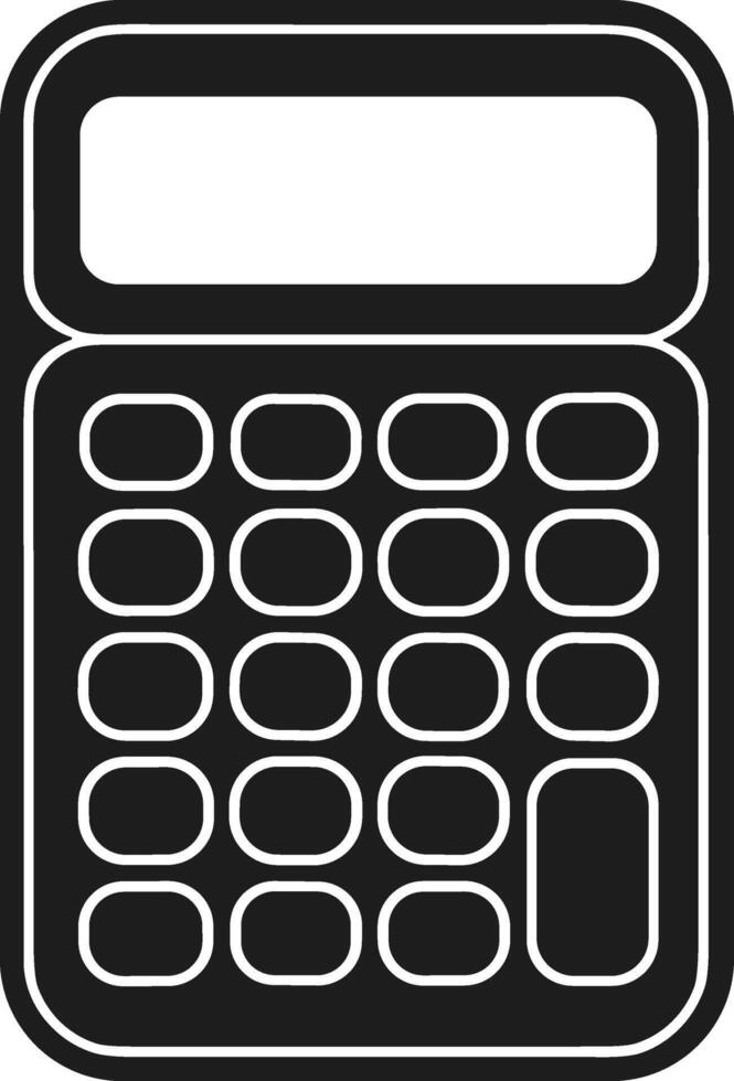 Minimal Calculator Silhouette for Back to School and Educational Designs vector