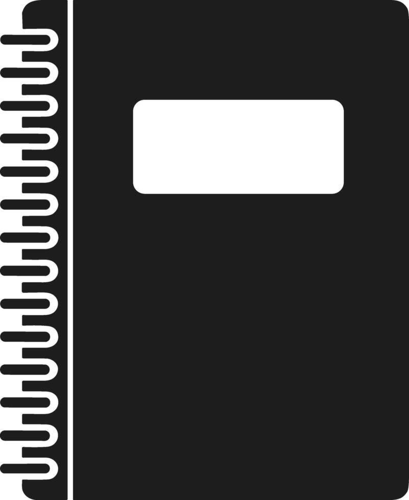Spiral Notebook Silhouette - School Stationery Illustration vector