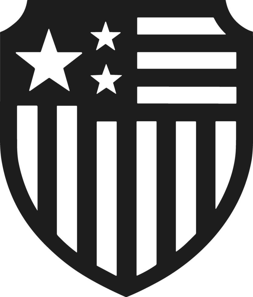 Patriotic USA Shield Silhouette - American Flag Emblem for Independence Day vector