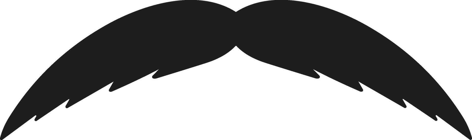Classic Handlebar Mustache Silhouette - Retro Facial Hair Illustration vector