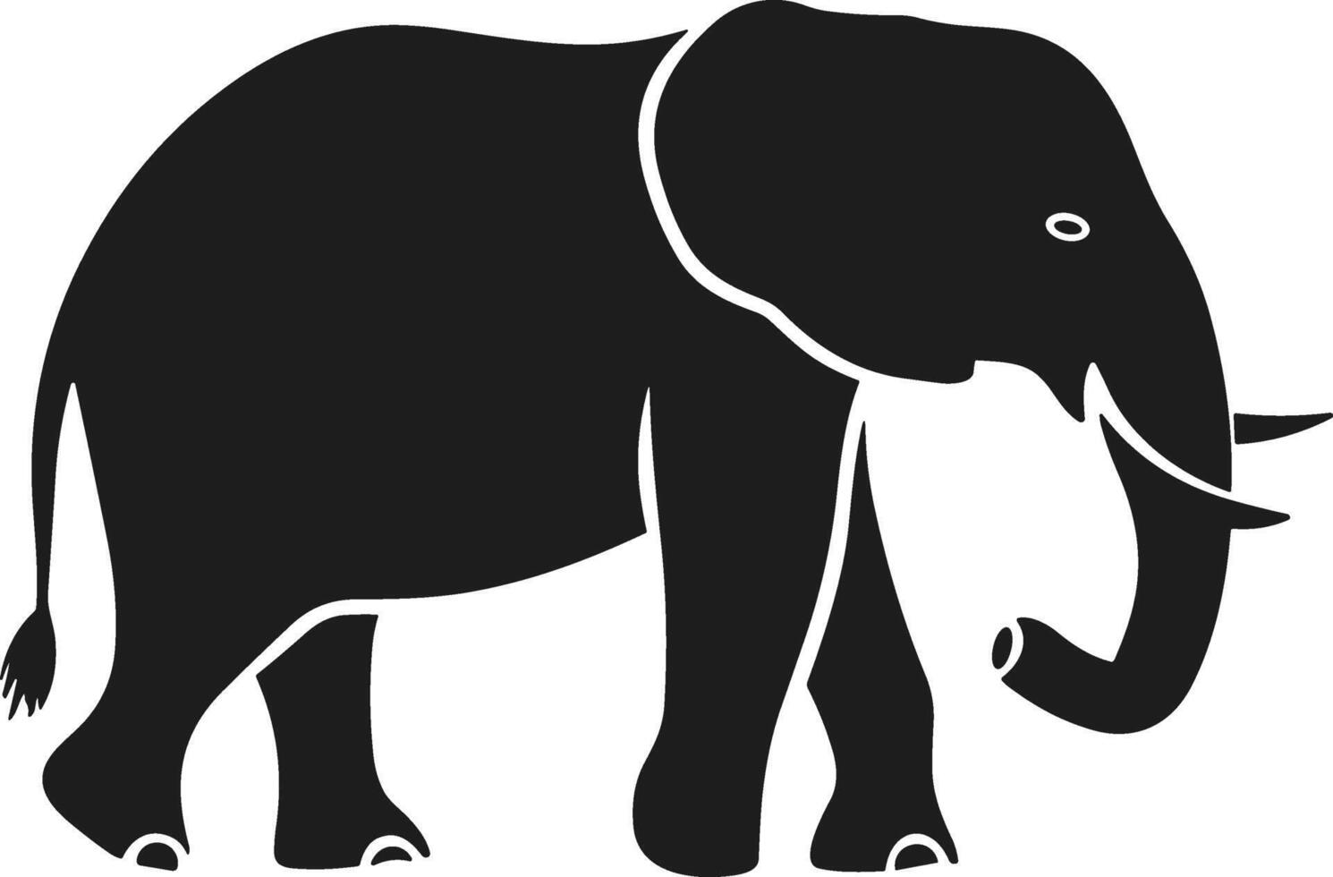 Stylized Elephant Silhouette - Elegant Wildlife Graphic for Creative Use vector