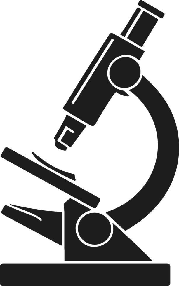 Modern Microscope Silhouette - Educational Science Icon for Back to School vector