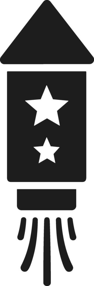 Two-Star Firework Rocket Silhouette - 4th of July USA Independence Day vector