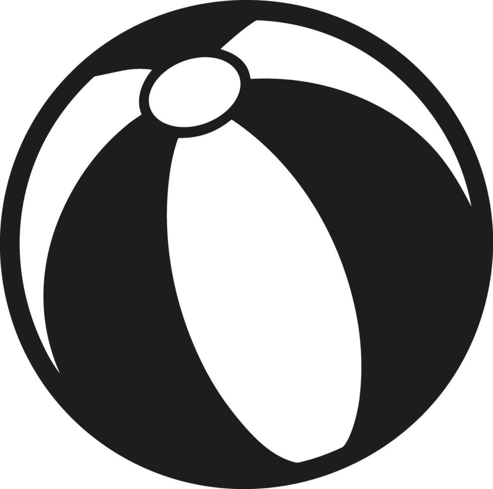 Simple Beach Ball Silhouette - Fun Summer Pool and Vacation Icon vector