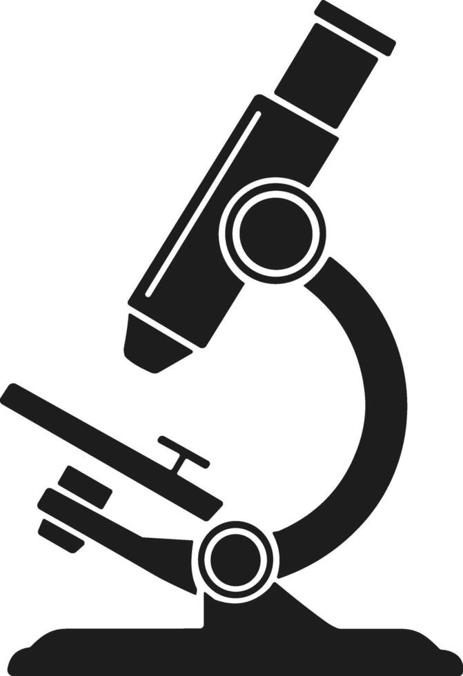 Microscope Silhouette Icon - Back to School Science Graphic vector