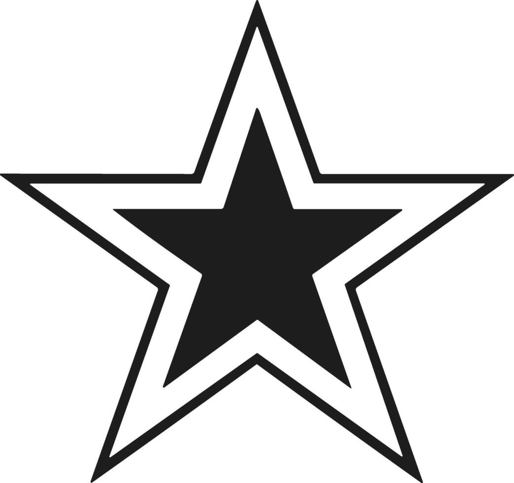 Bold Star Silhouette with Outline - Patriotic Icon Illustration vector