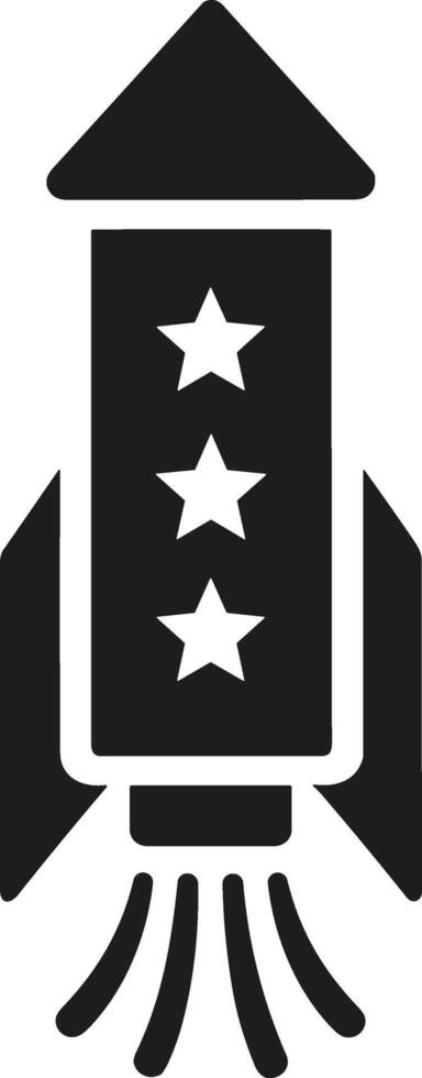 Patriotic Firework Rocket Silhouette with Stars - Independence Day USA Illustration vector