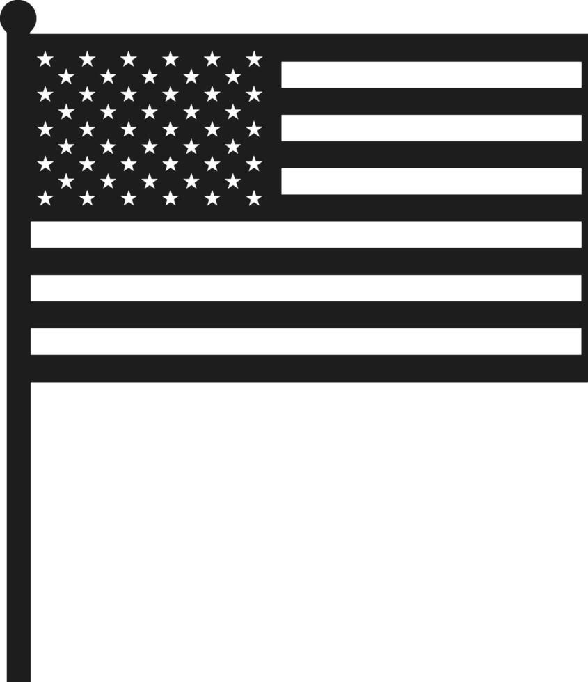 Minimalist American Flag Silhouette - Patriotic Symbol Design vector