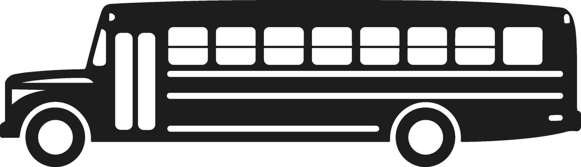 Long School Bus Silhouette - Back to School Vehicle Icon Design vector