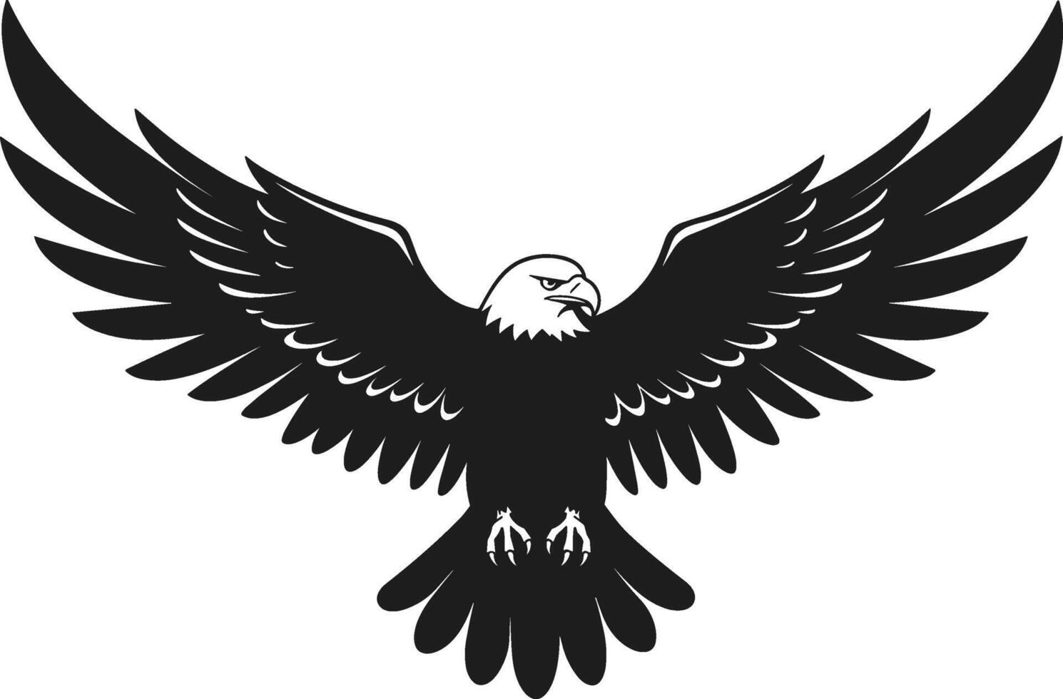 Bald Eagle Silhouette - Majestic Flying American Symbol vector