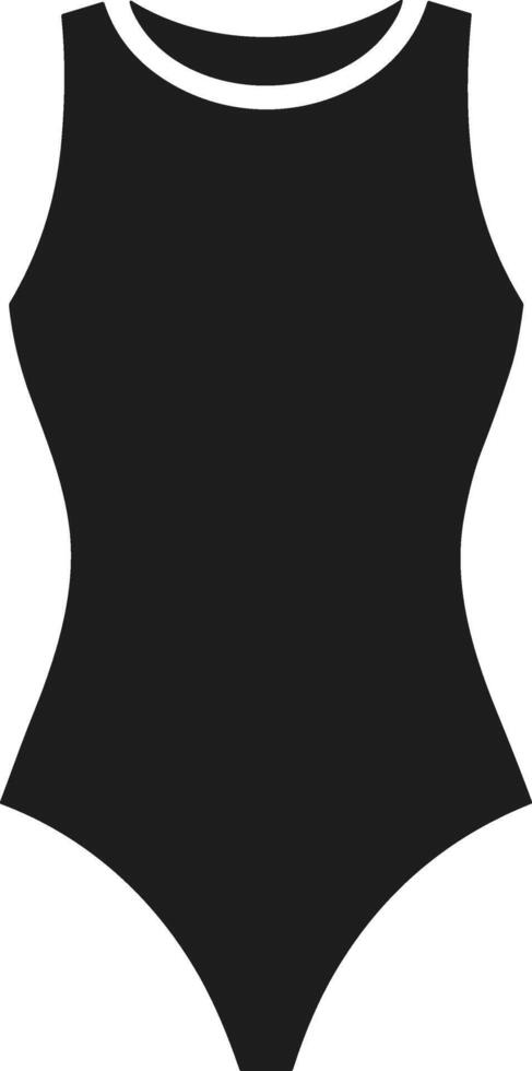 Elegant Sleeveless Swimsuit Silhouette for Summer Beachwear and Swim Fashion Themes vector