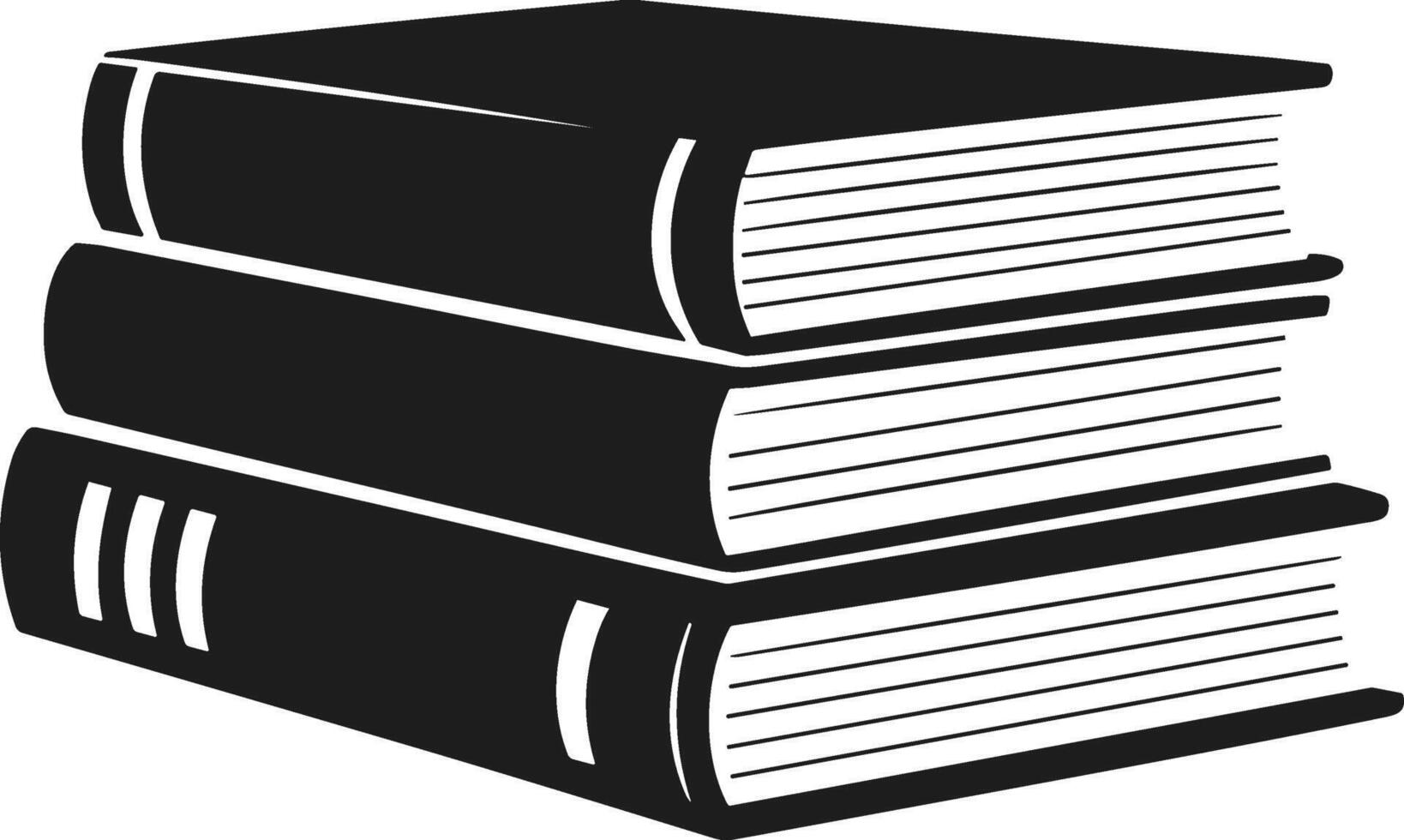 Stack of Books Silhouette for Back to School and Learning Concepts vector