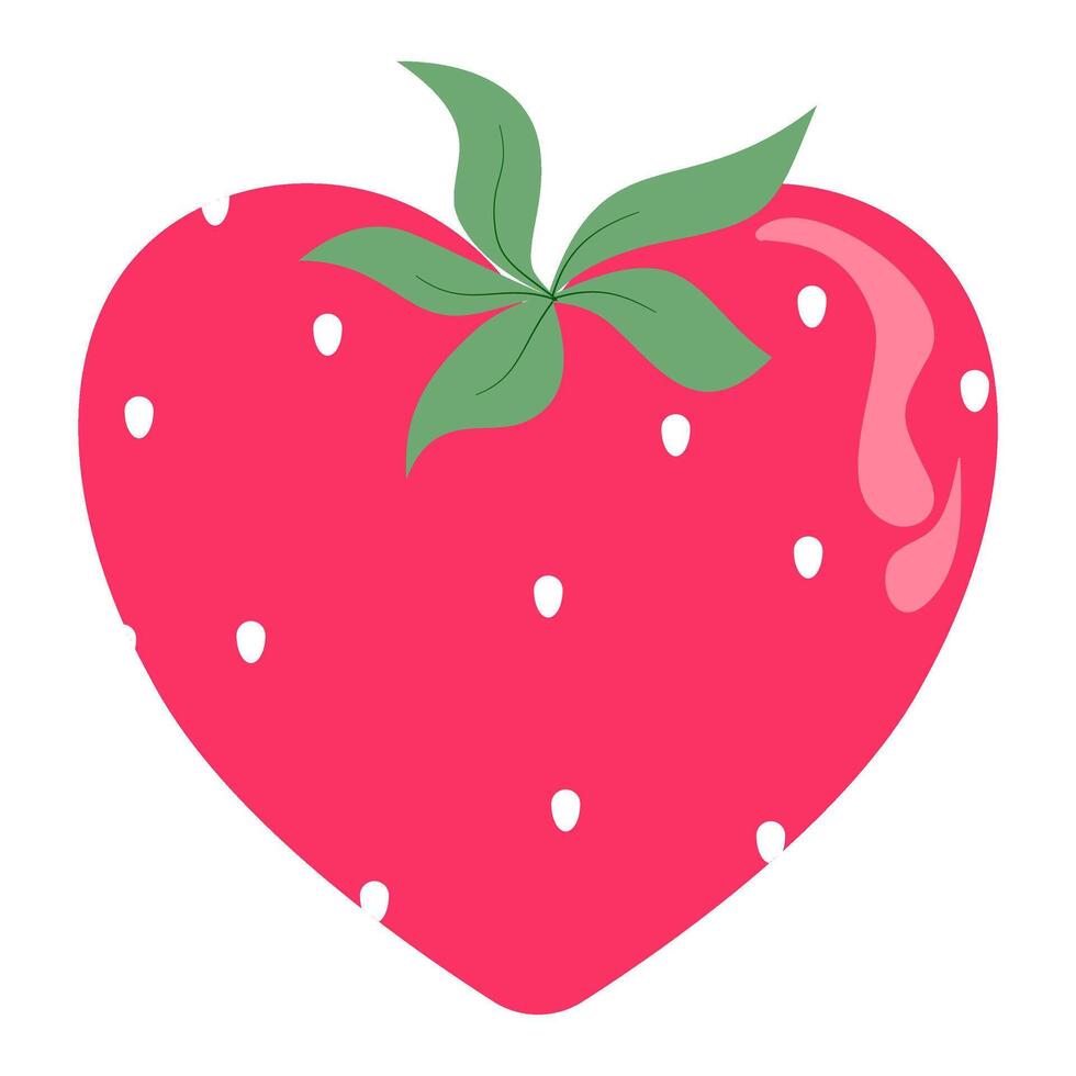 Heart Shaped Strawberry vector