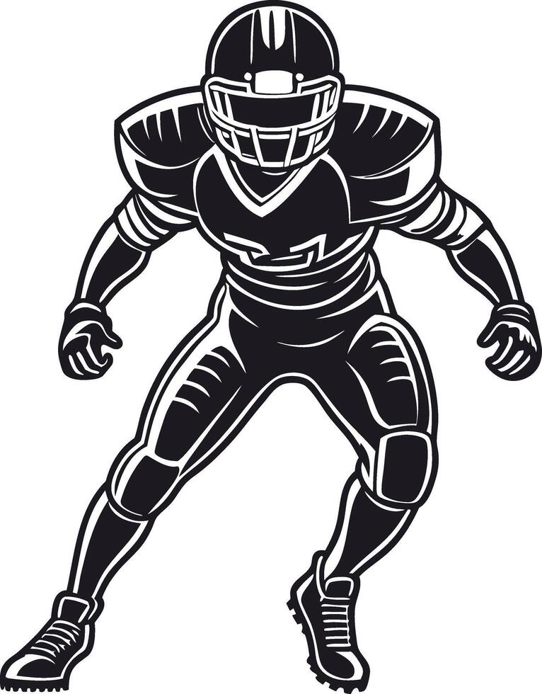 Powerful American Footballer in Action Available on EPS File vector