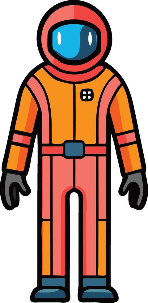 Lone Astronaut Standing in Full Space Suit Available on EPS File vector
