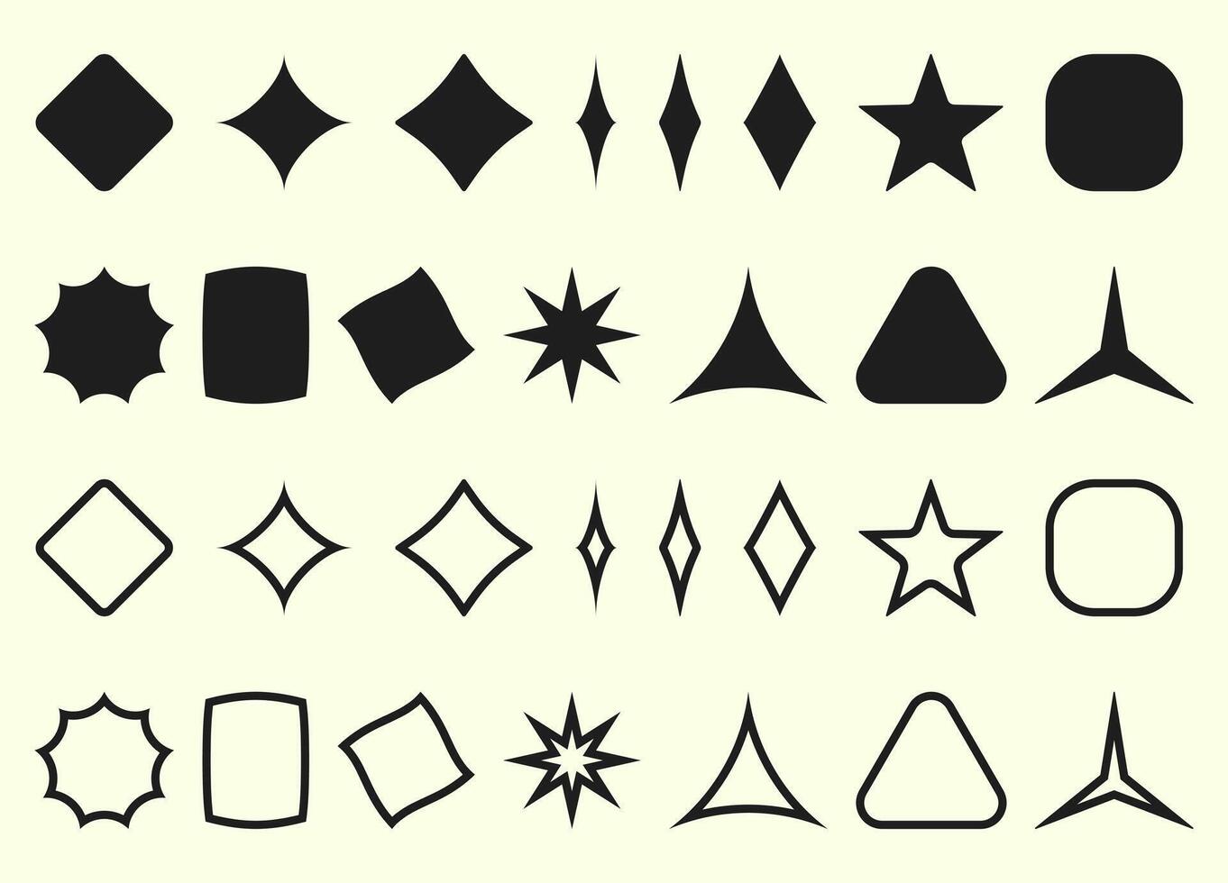 a collection set of black colored multiform element designs vector