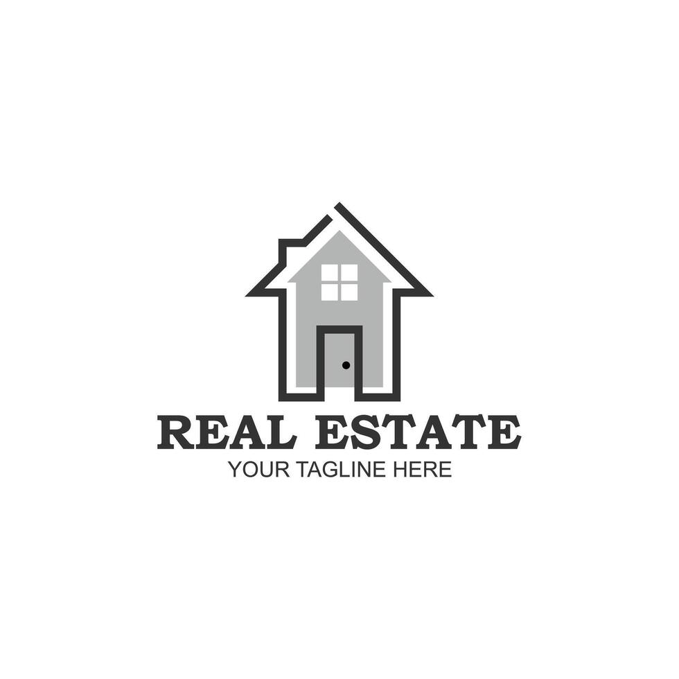 logo design for real estate or building with creative illustration vector