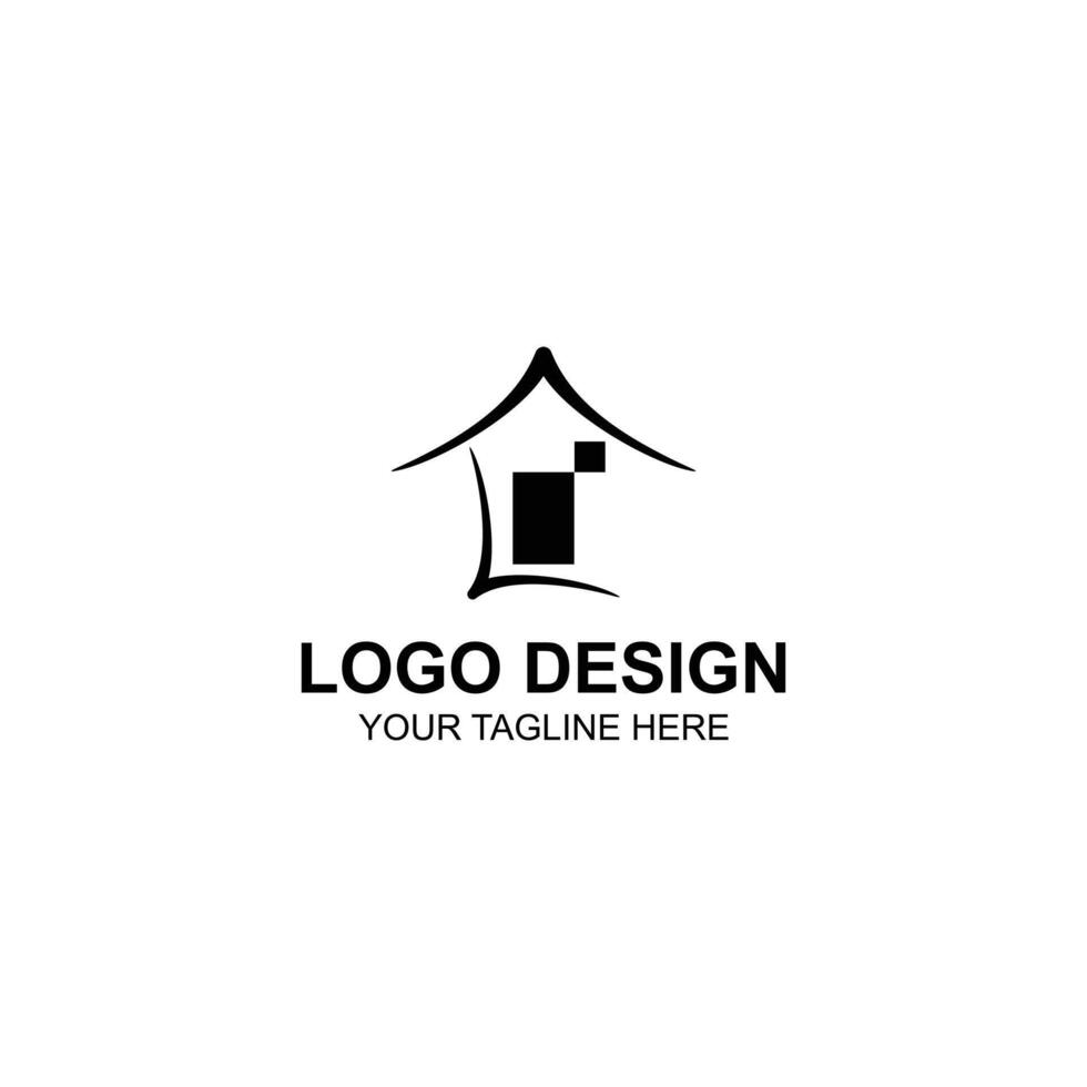 letter l logo design for building or company with creative illustration vector
