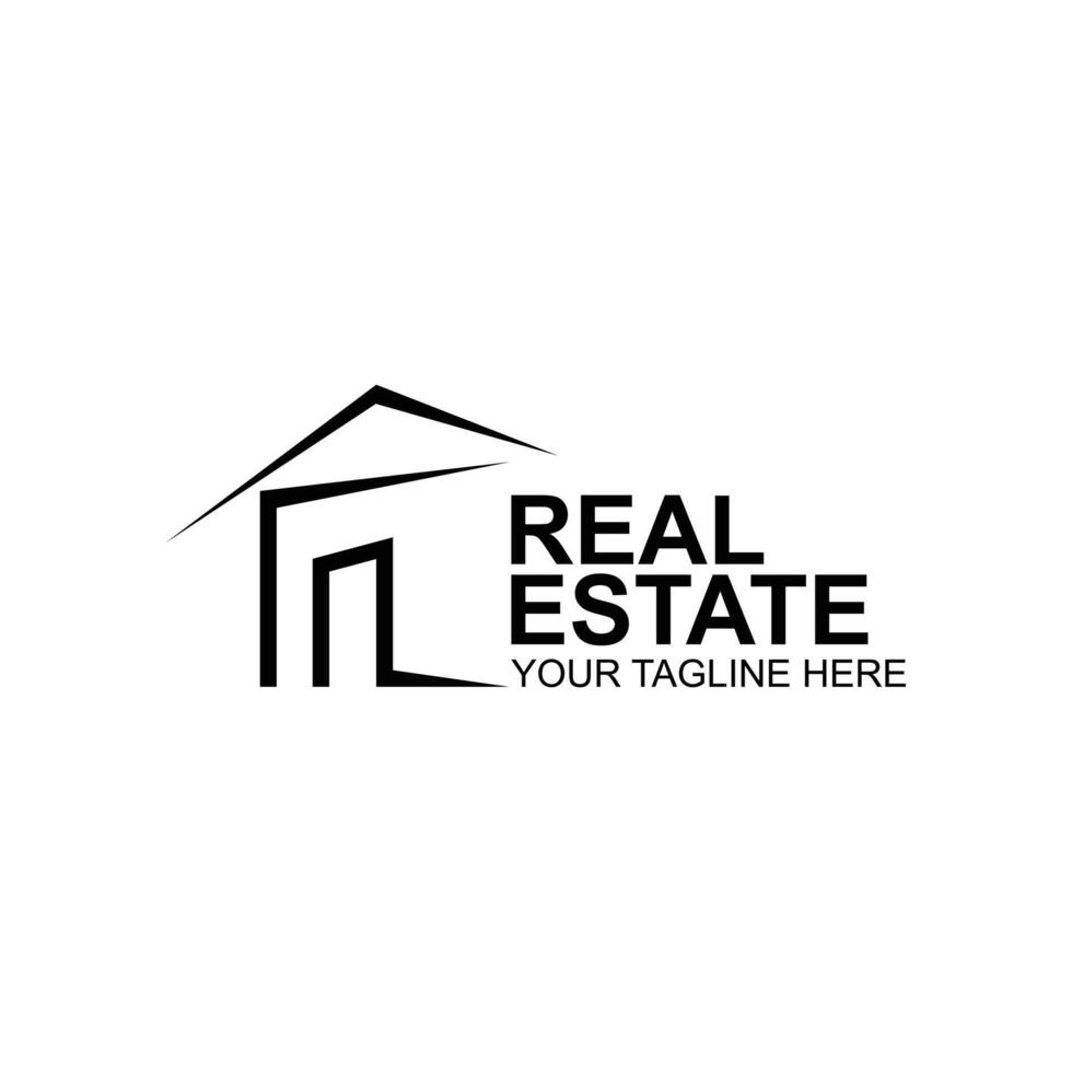 logo design for real estate agent or building with creative illustration vector